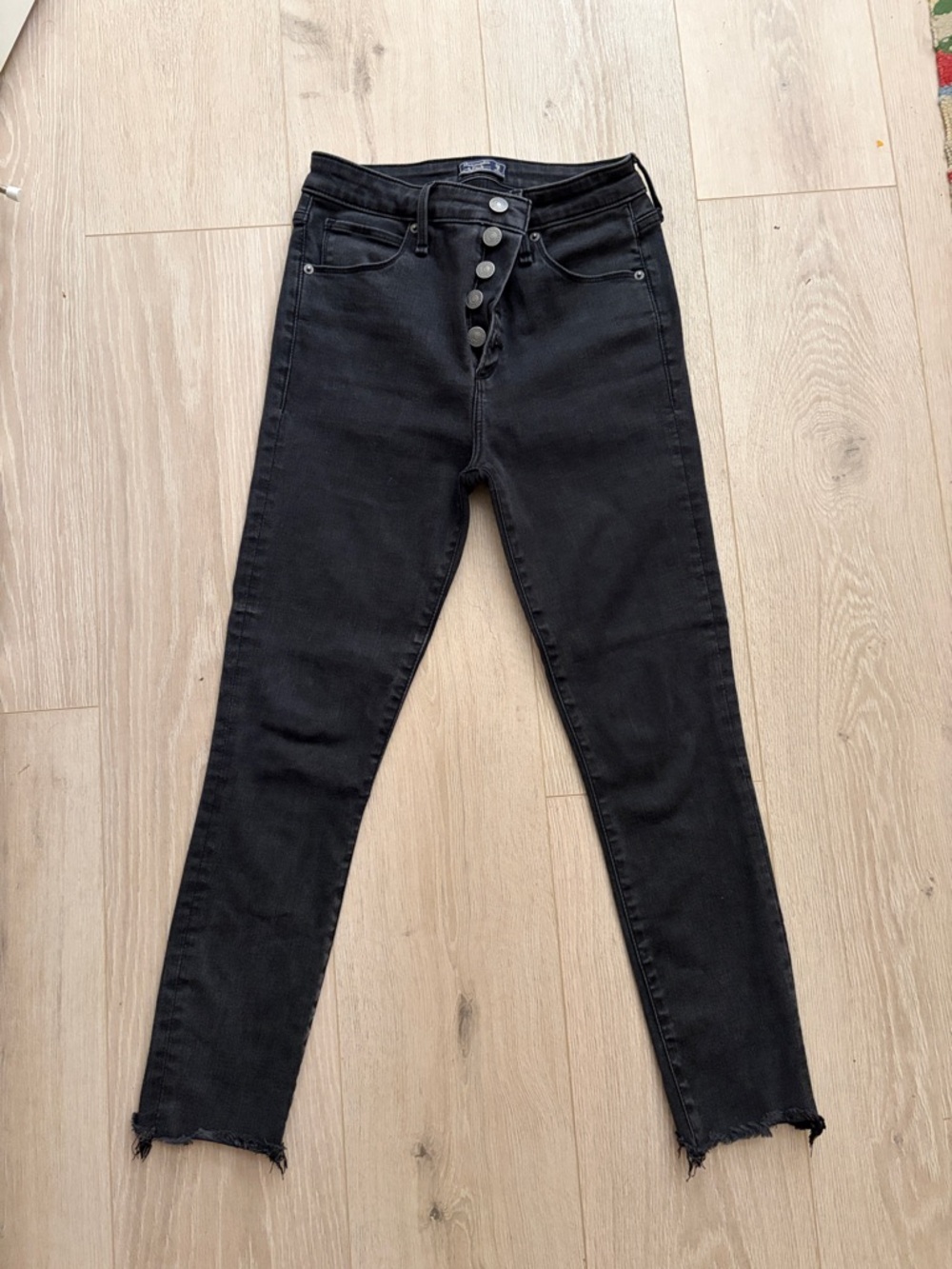 Abercrombie & Fitch 26 Ash Black Stretch Jeans